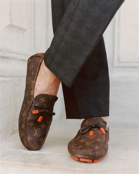 louis vuitton men's brown loafers|Louis Vuitton black suede loafers.